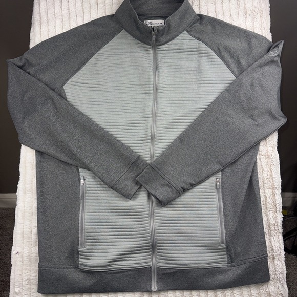 Peter Millar Other - Peter Millar Crown Pemberton LS Zip Golf Jacket Men L Gray Whisper Rock NWOT